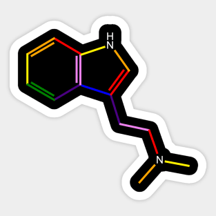 DMT Molecule Rainbow Chemistry Sticker